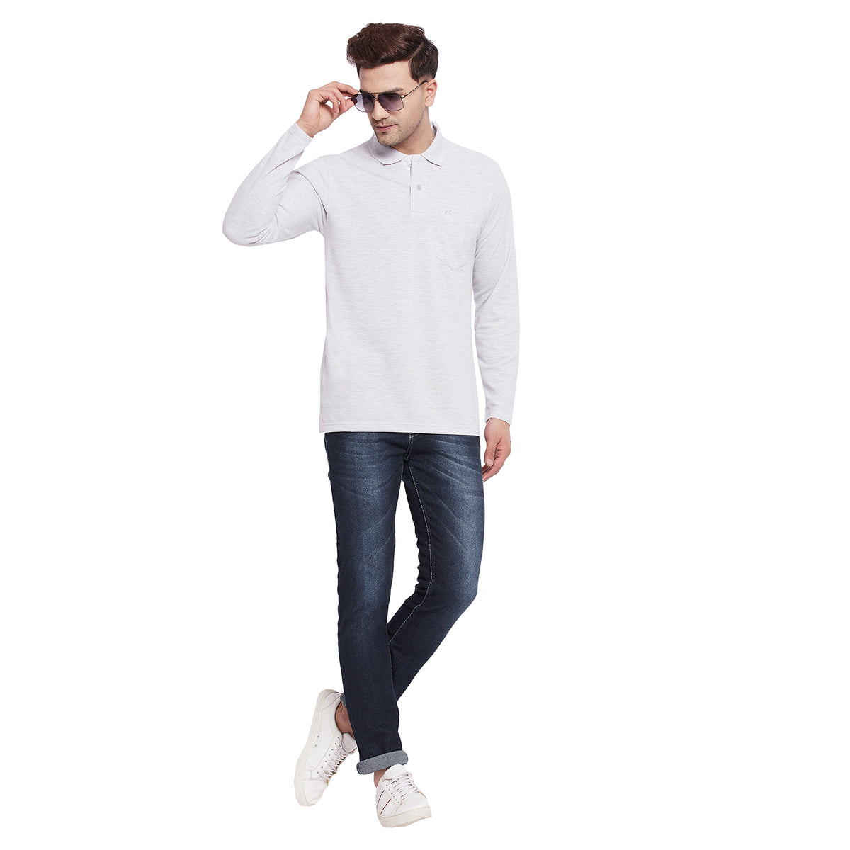 Men's Cotton Matte Full Sleeve Polo Collar T-Shirt – Camey Shop