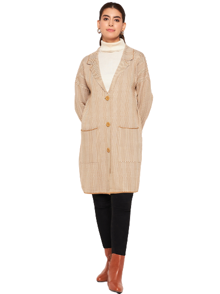 Buy CAMEY Women Woolen Long Winter Dress (38, 20-Beige) at