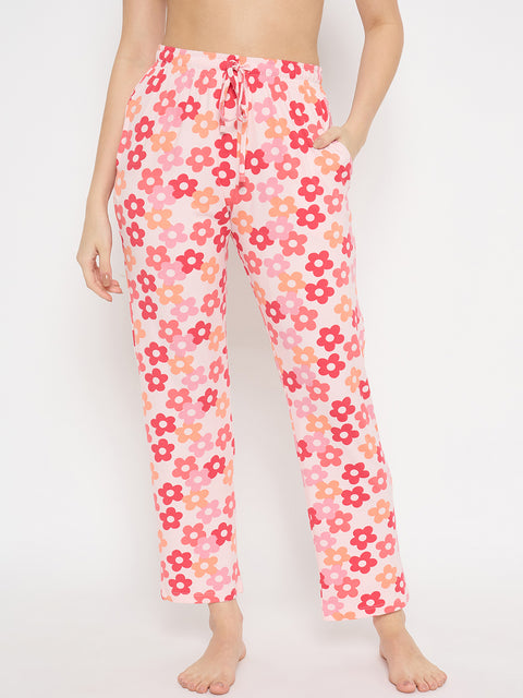 Women's Printed Pyjama Pants, Floral Pattern, Sleepwear