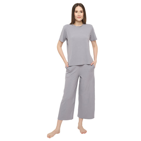 Grey Night Suit Set for Women