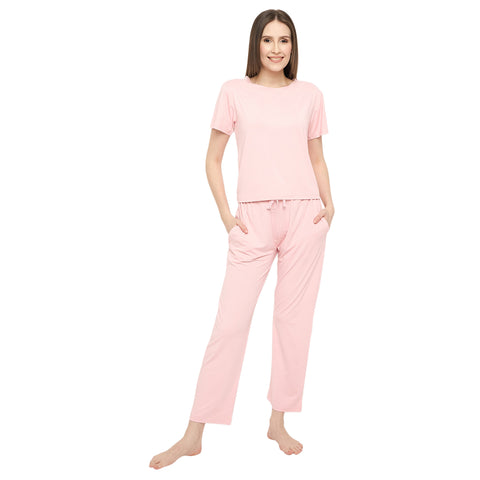 Night Suit Crop tshirt & pyjama Set for Women