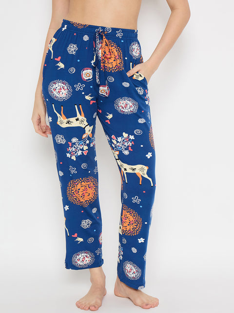 Women's Printed Pyjama Pants, Floral Pattern, Sleepwear