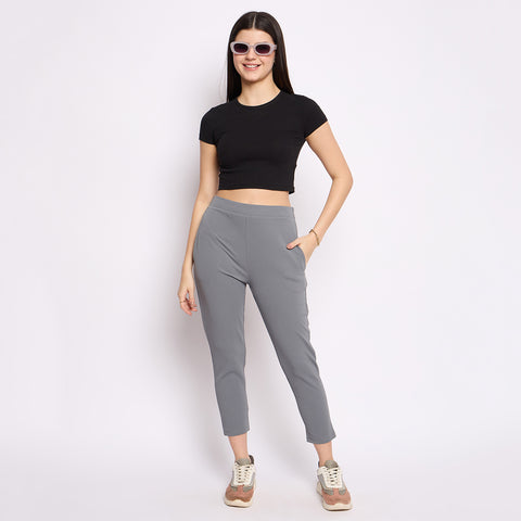 Women Narrow Pant, Grey