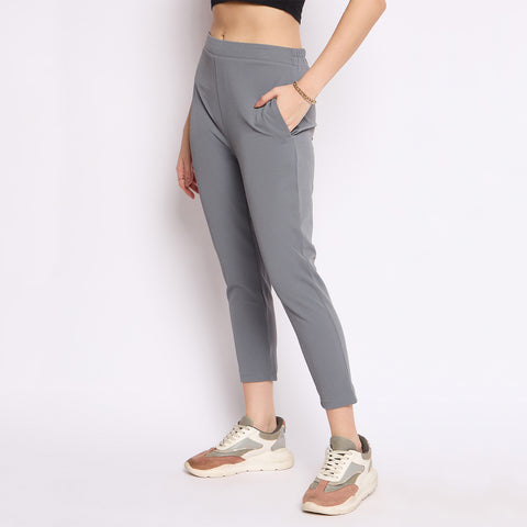 Women Narrow Pant, Grey