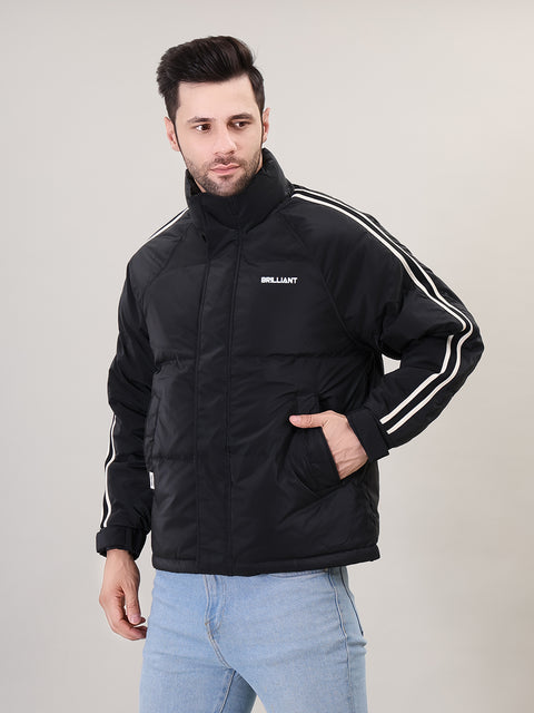 Men's Stand Collar Puffer Jacket for winter