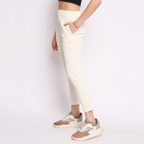 Women Narrow Pant, Cream