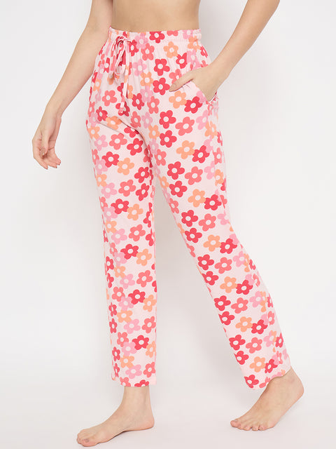 Women's Printed Pyjama Pants, Floral Pattern, Sleepwear