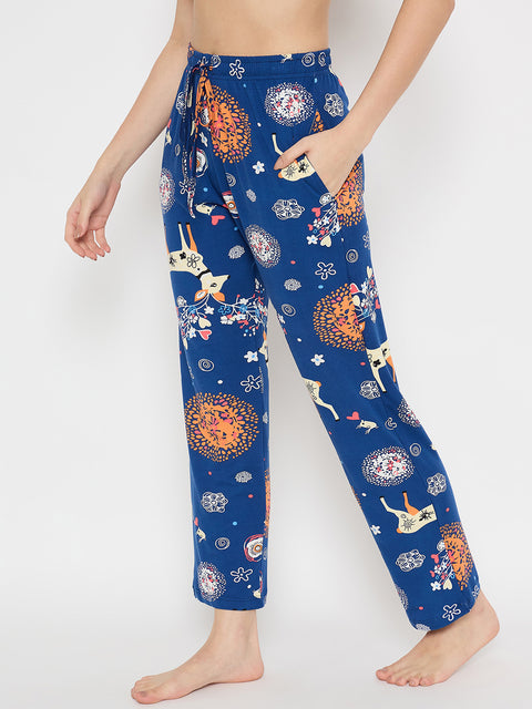 Women's Printed Pyjama Pants, Floral Pattern, Sleepwear