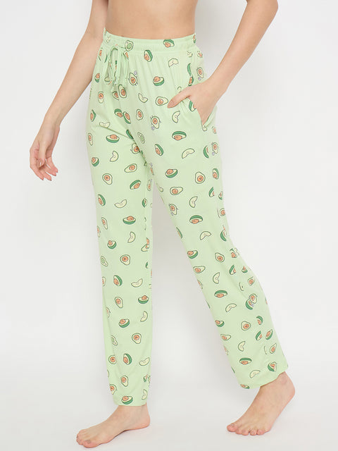 Women's Printed Pyjama Pants, Floral Pattern, Sleepwear