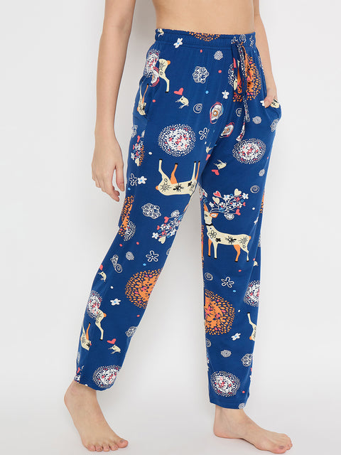 Women's Printed Pyjama Pants, Floral Pattern, Sleepwear