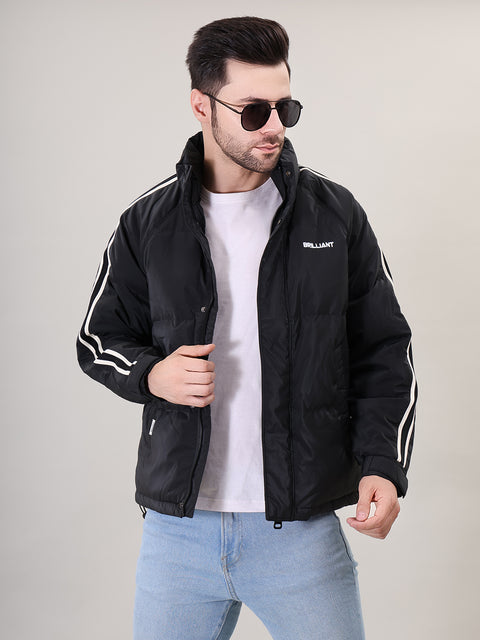 Men's Stand Collar Puffer Jacket for winter