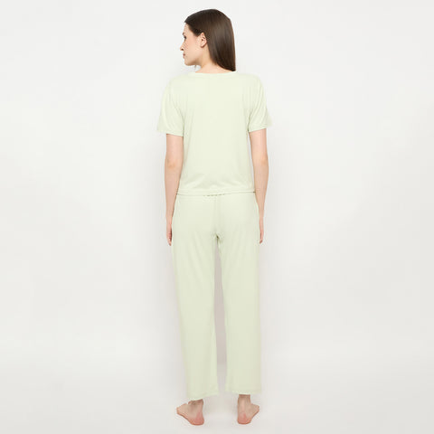 Night Suit Crop tshirt & pyjama Set for Women