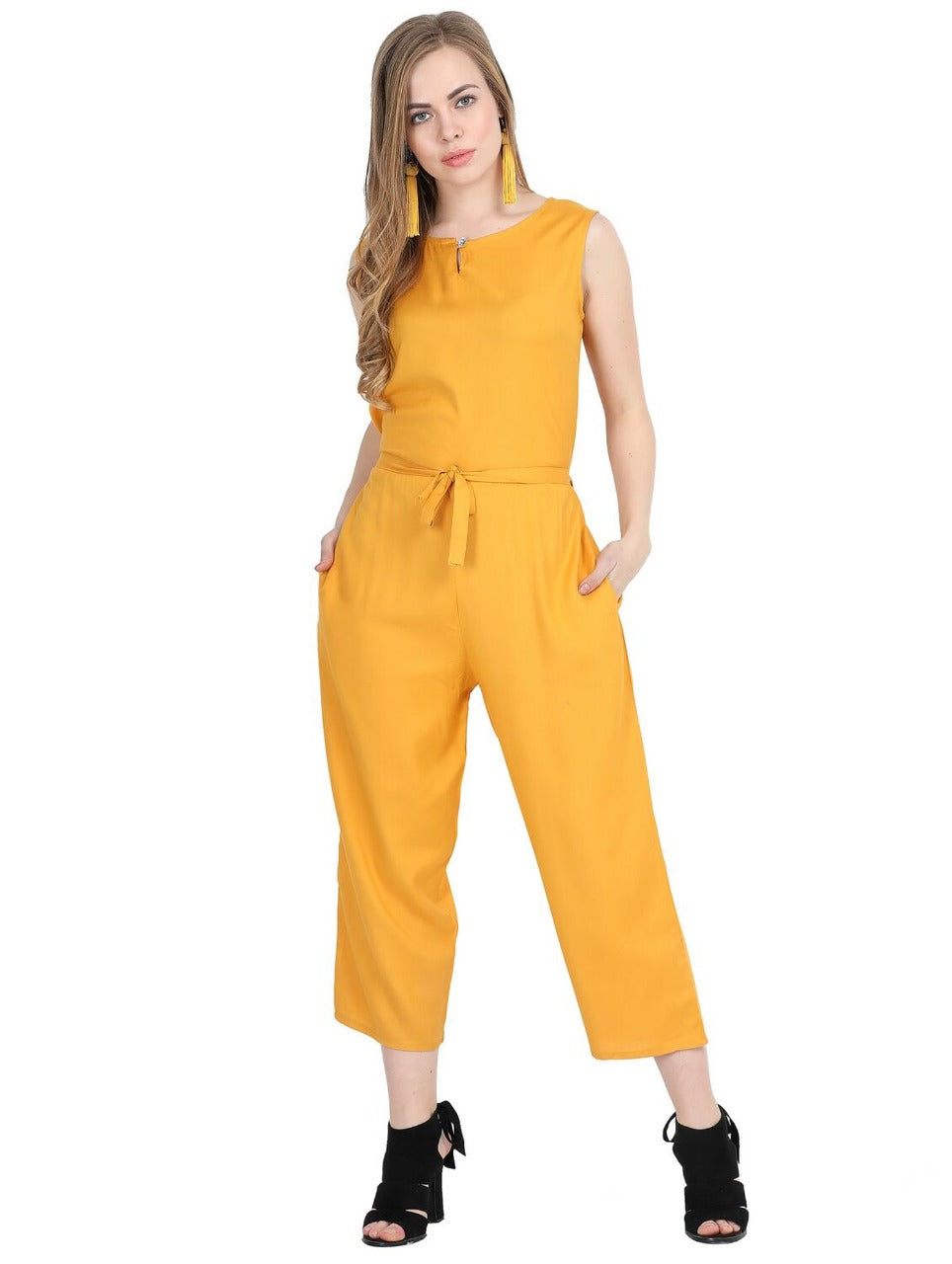 Buy RARE Solid VNeck Polyester Womens Jumpsuit Dress  Shoppers Stop